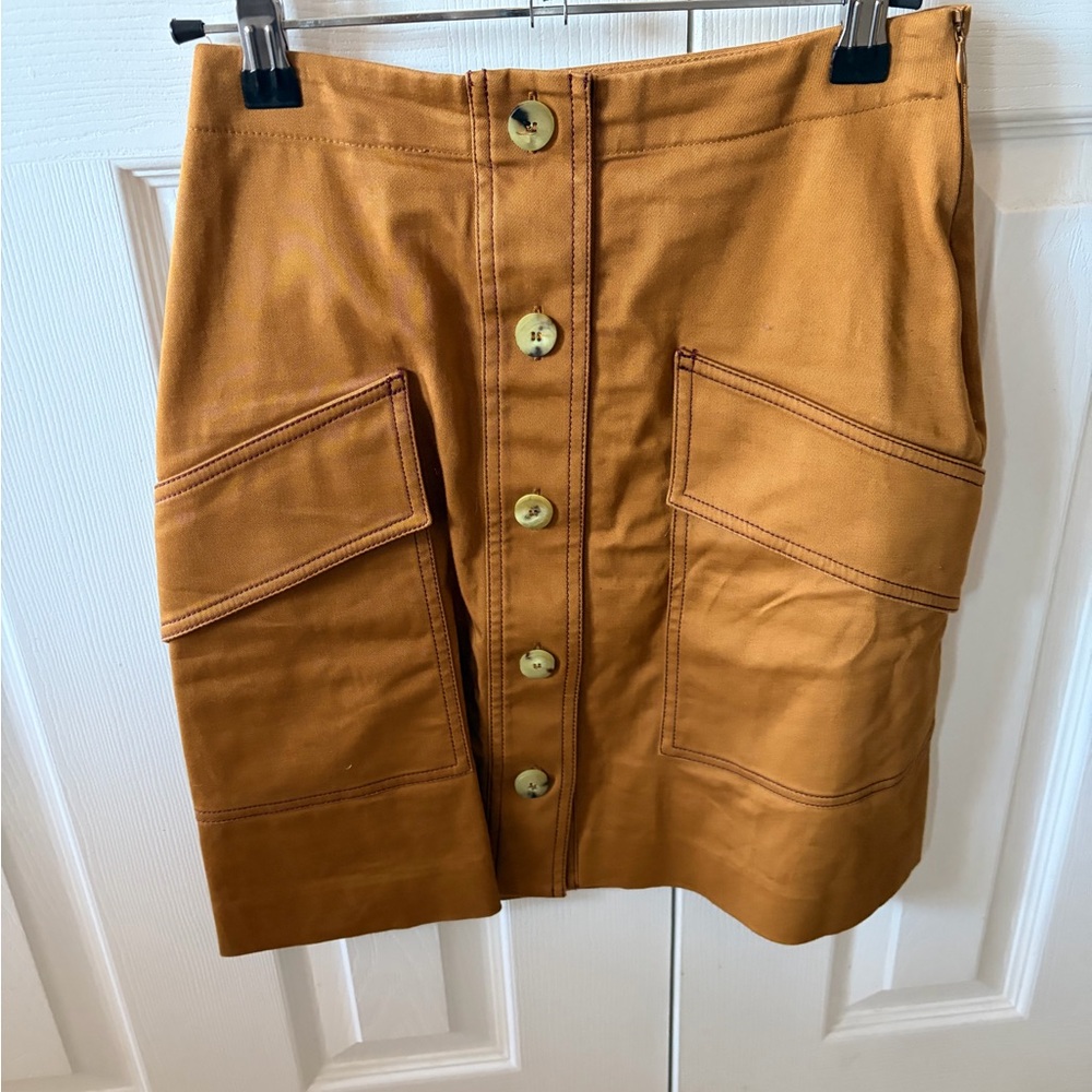 Acne Studios Tan Button-Front Mini Skirt